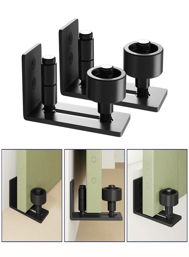 SMARTSTANDARD Sliding Barn Door Floor Guide for Bottom Adjustable Roller - 8 Setup Options for DIYers - Flush Design Bottom Flat Barn Door Floor Guide Stay Roller (Black) 2PCS - Image 4